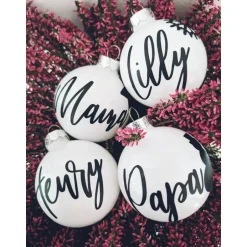 Sticker & Aufkleber|61sekunden Personalisierte Aufkleber für Weihnachtskugeln, Kugeln, Weihnachtskugeln mit Namen, Ornamente personalisiert