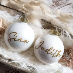 Personalisierte Christbaumkugel / Weihnachtskugel mit Name oder Wunschtext - aus Glas - Ø 6 cm - Geschenkidee Baumschmuck Personalisierbar