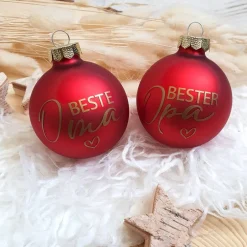 Personalisierte Christbaumkugel / Weihnachtskugel mit Name oder Wunschtext - aus Glas - Ø 6 cm - Geschenkidee Baumschmuck Personalisierbar