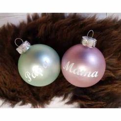 Clearance Personalisierte Christbaumkugeln mit Namen – Glas, 6 cm, verschiedene Farben Baumschmuck Personalisierbar