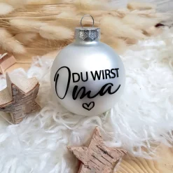 New Personalisierte Christbaumkugel / Weihnachtskugel mit Name oder Wunschtext - aus Glas - Ø 6 cm - Geschenkidee Baumschmuck Personalisierbar