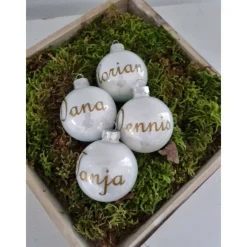 Best Personalisierte Christbaumkugeln mit Namen – Glas, 6 cm, verschiedene Farben Baumschmuck Personalisierbar