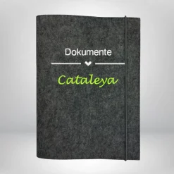 Sale Personalisierte Dokumentenmappe Herz Name Filz – Sichtbuch von Leitz – Farbwahl & Stickerei Kinder Einschulung