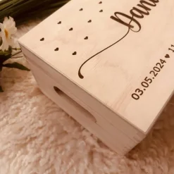 Sale Personalisierte Erinnerungskiste für Babys -Personalisiert mit Name & Datum - Holzbox-Geschenk für Geburt Dekoration