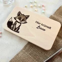 Outlet Personalisierte Frühstücksbrettchen aus Holz mit Namen – Niedlichen Fuchs  – personalisierte Geschenke zur Geburt Geschenke