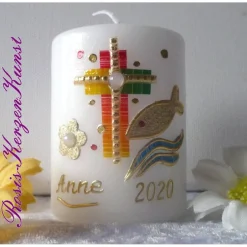 Kommunionkerzen|Rosis-KerzenKunst & mehr Personalisierte Gastgeschenke-Kerzen:  * TAUFE * Kommunion *Geburt * Mitgebsel " Gastgeschenk *Gastkerze * Tischdeko