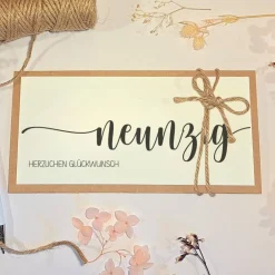 Sale Personalisierte Geldgeschenk Geburtstagskarte zum 90. Geburtstag – Handgemachte Karte mit Umschlag & Geldfach Glückwunschkarten
