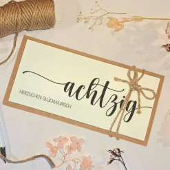 Discount Personalisierte Geldgeschenk-Karte zum 80. Geburtstag – Handgemachte Glückwunschkarte mit Umschlag Glückwunschkarten