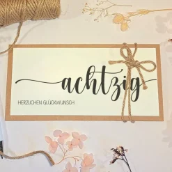 Discount Personalisierte Geldgeschenk-Karte zum 80. Geburtstag – Handgemachte Glückwunschkarte mit Umschlag Glückwunschkarten