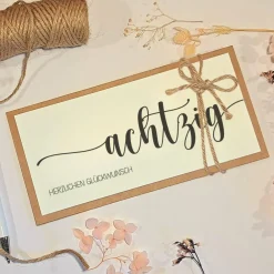 Discount Personalisierte Geldgeschenk-Karte zum 80. Geburtstag – Handgemachte Glückwunschkarte mit Umschlag Glückwunschkarten
