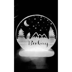 Best Personalisierte  Geschenk-  Deko Nachtlicht - Geschenk Geburtstag  -Weihnachtgeschenk für alle Familien-Winter-Wald-Mond Weihnachtsgeschenke