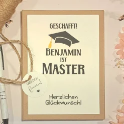 Best Personalisierte Geschenkbox zum Master Abschluss - Geldgeschenk Verpackung zum Studiunabschluss Geschenke
