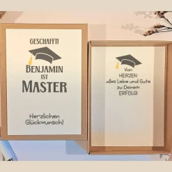 Best Personalisierte Geschenkbox zum Master Abschluss - Geldgeschenk Verpackung zum Studiunabschluss Geschenke