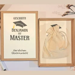 Best Personalisierte Geschenkbox zum Master Abschluss - Geldgeschenk Verpackung zum Studiunabschluss Geschenke