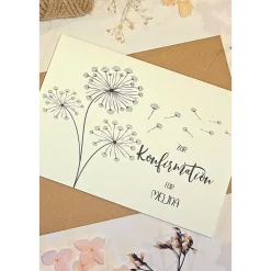 Discount Personalisierte Glückwunschkarte zur Konfirmation – Einzigartige Karte mit Namen für Konfirmanden, Klappkarte A6 mit Umschlag Glückwunschkarten