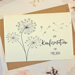 Discount Personalisierte Glückwunschkarte zur Konfirmation – Einzigartige Karte mit Namen für Konfirmanden, Klappkarte A6 mit Umschlag Glückwunschkarten