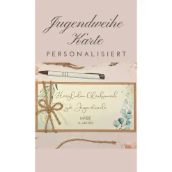 Discount Personalisierte Glückwunschkarte zur Jugendweihe – Stilvolle Geldgeschenk-Karte mit Name & Datum Glückwunschkarten