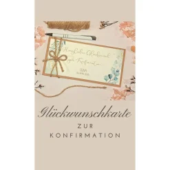 Glückwunschkarten|Fancy CraftHacks Personalisierte Glückwunschkarte zur Konfirmation mit Namen – Handgemachte Geschenkkarte für Geldgeschenke