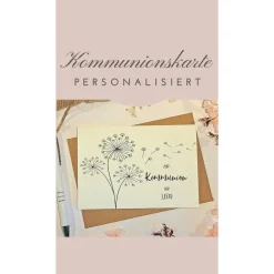 New Personalisierte Glückwunschkarte zur Kommunion – Individuelle Karte für die Erstkommunion mit Namen Glückwunschkarten