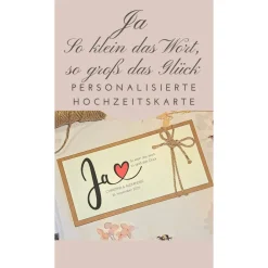 Personalisierte Hochzeitskarte mit Herz & Vintage-Design – Glückwunschkarte zur Hochzeit mit Namen & Datum Hochzeitsgeschenke