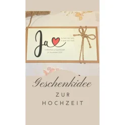Personalisierte Hochzeitskarte mit Herz & Vintage-Design – Glückwunschkarte zur Hochzeit mit Namen & Datum Hochzeitsgeschenke