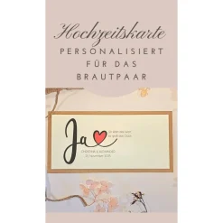 Personalisierte Hochzeitskarte mit Herz & Vintage-Design – Glückwunschkarte zur Hochzeit mit Namen & Datum Hochzeitsgeschenke