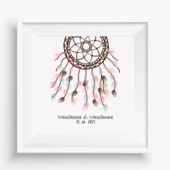 Hochzeitsgästebuch|MADYES Personalisierte Hochzeitsgästebuch Leinwand – Wedding Tree Fingerabdruck mit Herzen & Namen – Geschenk Brautpaar 50x50 c