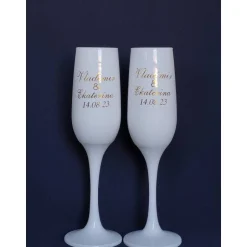 Hot Personalisierte Hochzeitsgläser und Samtüberzug oder bemalte Champagnerflasche | Geschenk für Brautparty und Gäste Hochzeitsdeko