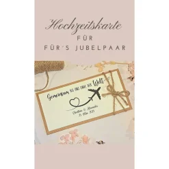 Sale Personalisierte Hochzeitskarte Reise – Geldgeschenk & Gutschein Verpackung, minimalistisch, Kraftkarton Hochzeitsgeschenke
