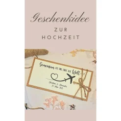 Sale Personalisierte Hochzeitskarte Reise – Geldgeschenk & Gutschein Verpackung, minimalistisch, Kraftkarton Hochzeitsgeschenke