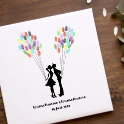 Hochzeitsgästebuch|MADYES Personalisierte Hochzeitsgästebuch Leinwand – Fingerabdruck Wedding Tree mit Namen – Unvergessliches Hochzeitsgeschenk 5
