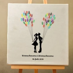 Hochzeitsgästebuch|MADYES Personalisierte Hochzeitsgästebuch Leinwand – Fingerabdruck Wedding Tree mit Namen – Unvergessliches Hochzeitsgeschenk 5