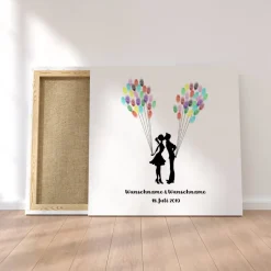 Hochzeitsgästebuch|MADYES Personalisierte Hochzeitsgästebuch Leinwand – Fingerabdruck Wedding Tree mit Namen – Unvergessliches Hochzeitsgeschenk 5