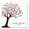 Hochzeitsgästebuch|MADYES Personalisierte Hochzeitsgästebuch Leinwand 50x50 cm – Wedding Tree Fingerabdruck mit Herzen & Namen als Geschenk