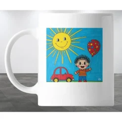 Geschenke|Katis Plotterei Personalisierte Keramiktasse (325ml) mit Kindermalerei – Einzigartiges Geschenk & Erinnerung