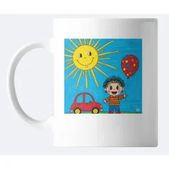 Geschenke|Katis Plotterei Personalisierte Keramiktasse (325ml) mit Kindermalerei – Einzigartiges Geschenk & Erinnerung