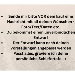 New Personalisierte Schiefertafel 30x20cm – Grabstein & Gedenktafel mit Wunschgravur Gedenksteine
