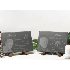 New Personalisierte Schiefertafel 30x20cm – Grabstein & Gedenktafel mit Wunschgravur Gedenksteine