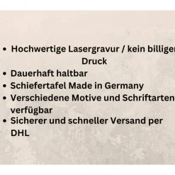 New Personalisierte Schiefertafel 30x20cm – Grabstein & Gedenktafel mit Wunschgravur Gedenksteine