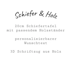 Hochzeitsgeschenke|GET YOUR BOXX Personalisierte Schiefertafel mit 3D-Holzgravur – Perfekt als Geschenk für Hochzeit, Verlobung, Hochzeitstag