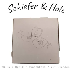 Personalisierte Schiefertafel mit 3D-Holzgravur – Perfekt als Geschenk für Hochzeit, Verlobung, Hochzeitstag Hochzeitsgeschenke