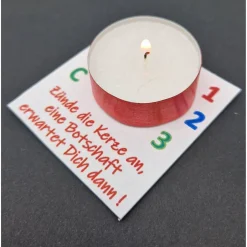 Einschulung|Mal- und Bastelatelier Monika Weis Personalisierte Teelichter als Gastgeschenke zur Einschulung – Danke sagen mit versteckter Botschaft