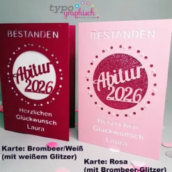 Glückwunschkarten|Typographisch  Karten Personalisierte und handgefertigte Glückwunschkarten zum bestandenen Abitur 2026 - Motiv Punkt