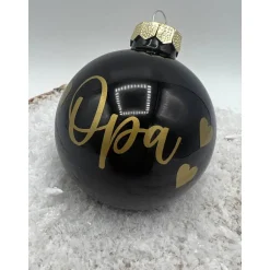 Hot Personalisierte Weihnachtskugel mit Namen aus Glas – Schwarz, Christbaumkugel, Geschenkidee Weihnachten Baumschmuck Personalisierbar