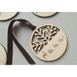 Best Personalisierte Weihnachtskugel aus Holz / eigener Text möglich Weihnachtsaccessoires