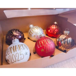 Discount Personalisierte Weihnachtskugel mit Namen aus Glas – viele Farben & verschiedene Schriftarten Baumschmuck Personalisierbar