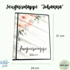 Sale Personalisierte Zeugnismappe mit Name, Rosen Design, Geschenk Einschulung, Schulkind, Zeugnisordner, Schulstart, Mappe Kinder Einschulung