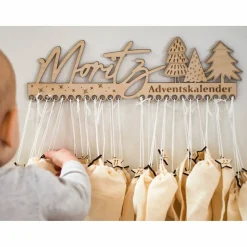 Adventskalender|heylovelypeople Personalisierter Adventskalender für Kinder aus Holz | Geschenk zur Adventszeit | Weihnachten