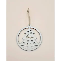Baumschmuck Personalisierbar|ArtiksHolzWunder Personalisierter Anhänger für Weihnachtsbaum und Geschenk Holzanhänger Christbaum Tannenbaum Weihnachtskugel mit Name