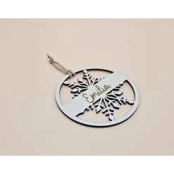 Baumschmuck Personalisierbar|ArtiksHolzWunder Personalisierter Anhänger für Weihnachtsbaum & Geschenk Schneeflocke Holzanhänger Weihnachtskugel Tannenbaum mit Name